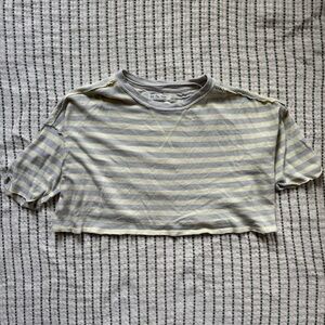 We the free yellow and gray striped shirt